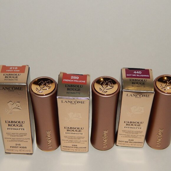Lancome Other - Lancome L'Absolu Rouge Matte Lipstick First Kiss French Peluche Got Me Blushing
